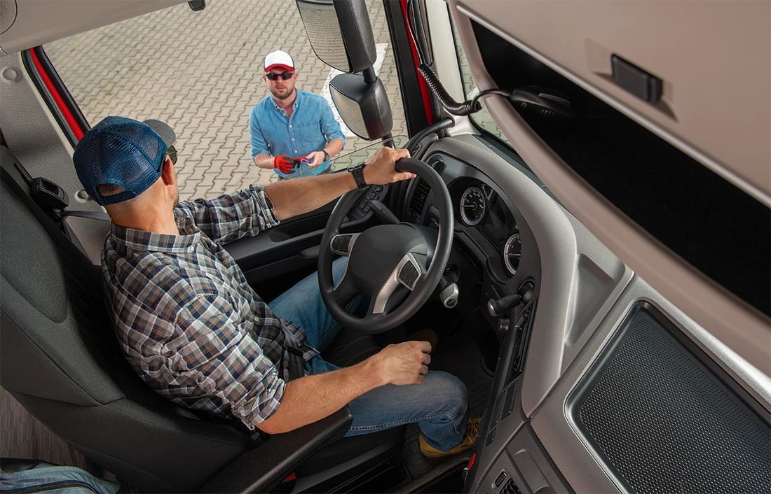 instructions donnéesà un chauffeur de camion